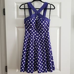 Guess Vintage Style Blueberry Polka Dotted Dress